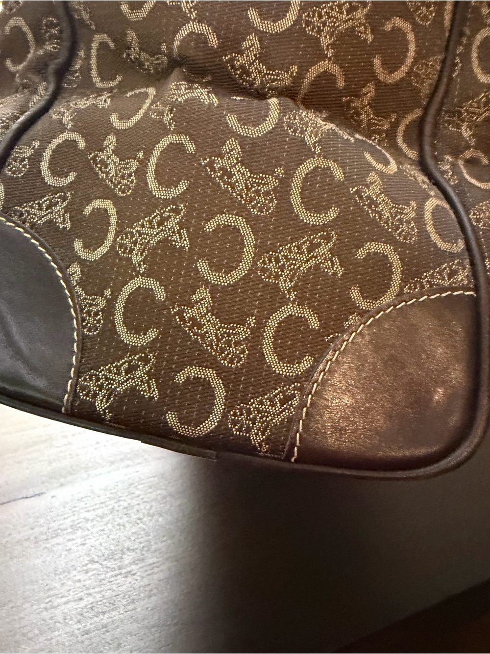 Celine Brown Monogram Canvas Top-Handle Duffel - Picture 6 of 9